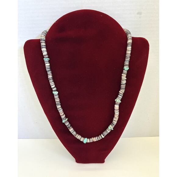 Vintage Navajo Turquoise Heishi Bead Single Strand Necklace - Picture 1 of 6